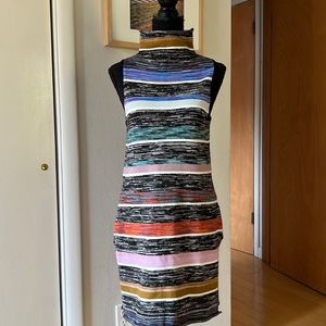 Anthropologie Knit Rainbow Striped Knit Tunic Sweater Small